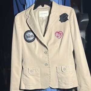 Banana Republic Tan Blazer with Unique Patches